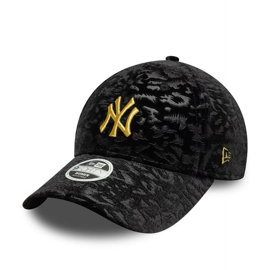 Cappellino 9FORTY leopardato in velluto nero