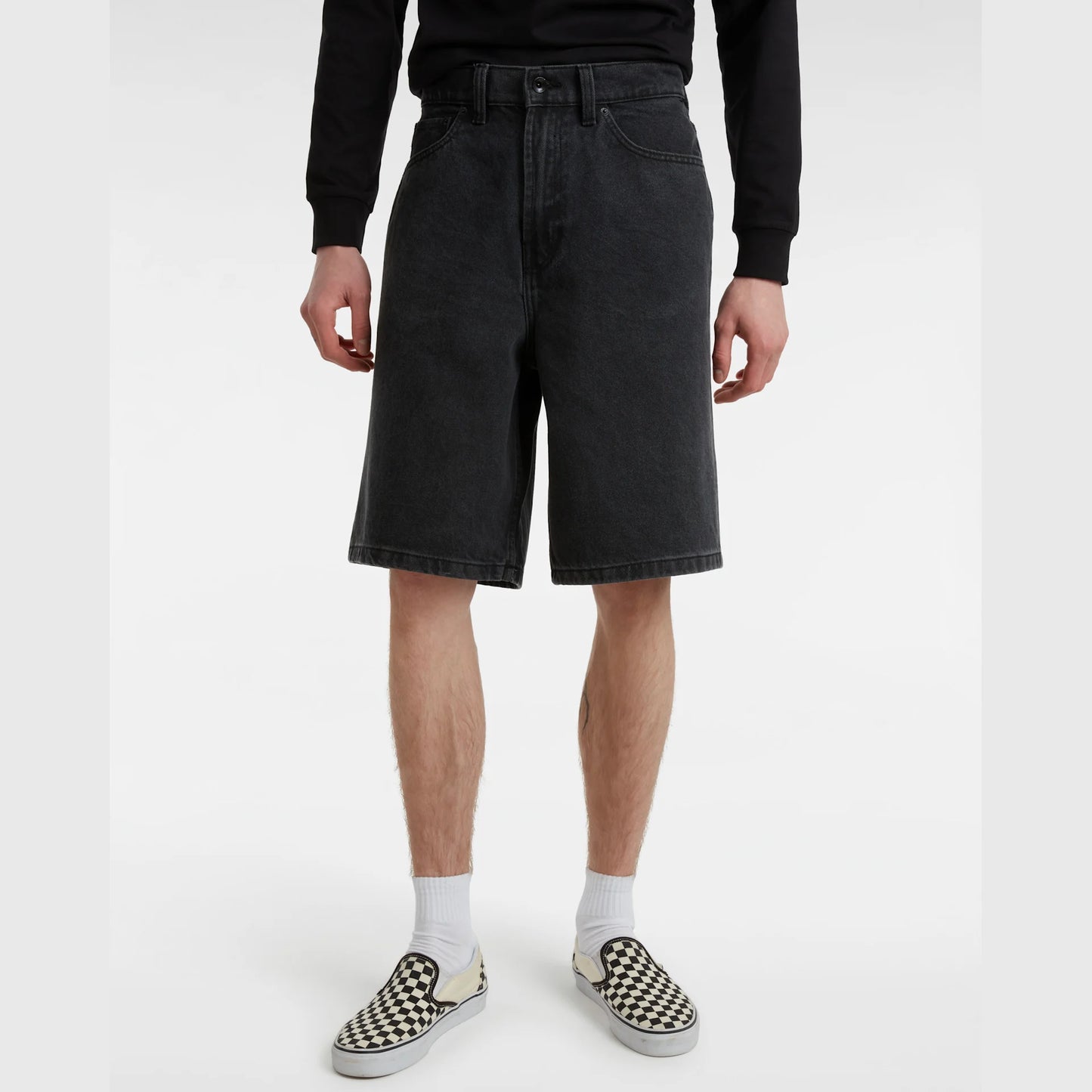 Pantaloncini Check-5 denim nero
