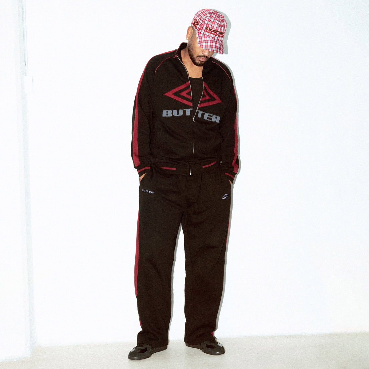 Felpa Butter Goods x Umbro full zip nero