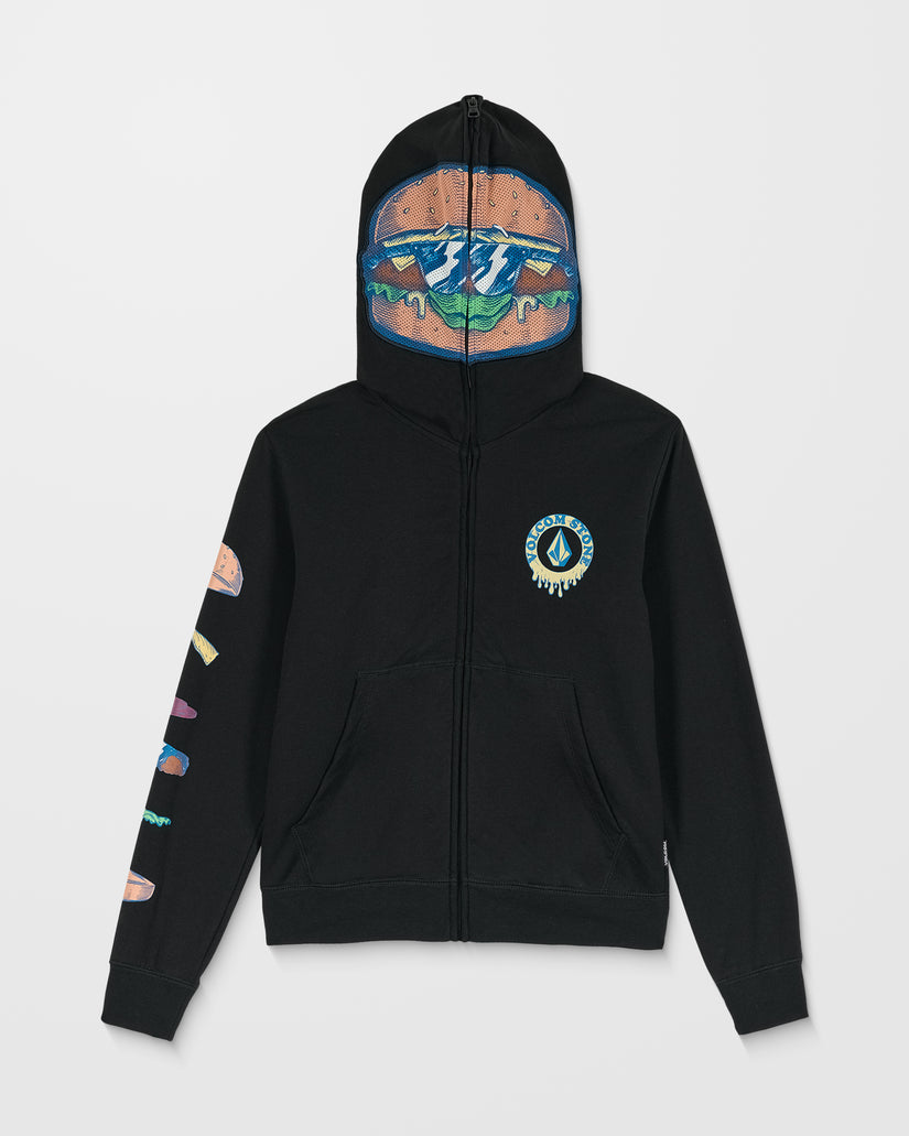 Felpa Burgstone full zip con cappuccio nero - 8/14 ANNI