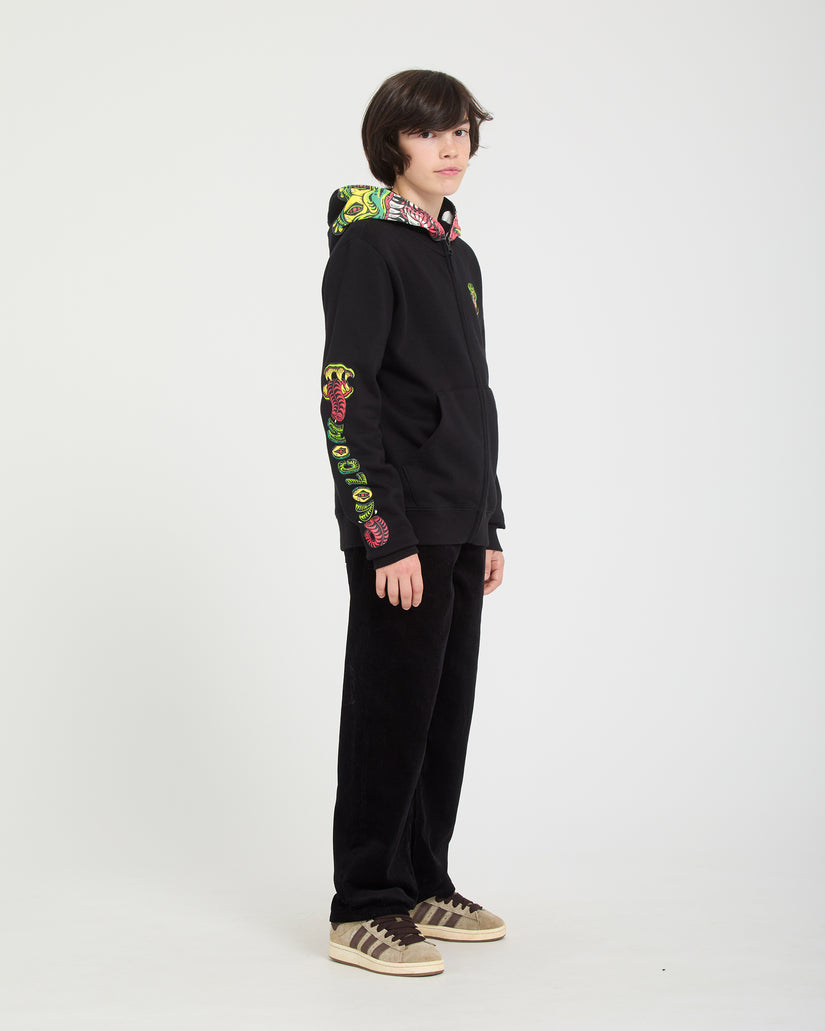 Felpa Snaky full zip con cappuccio nero - 8/14 ANNI