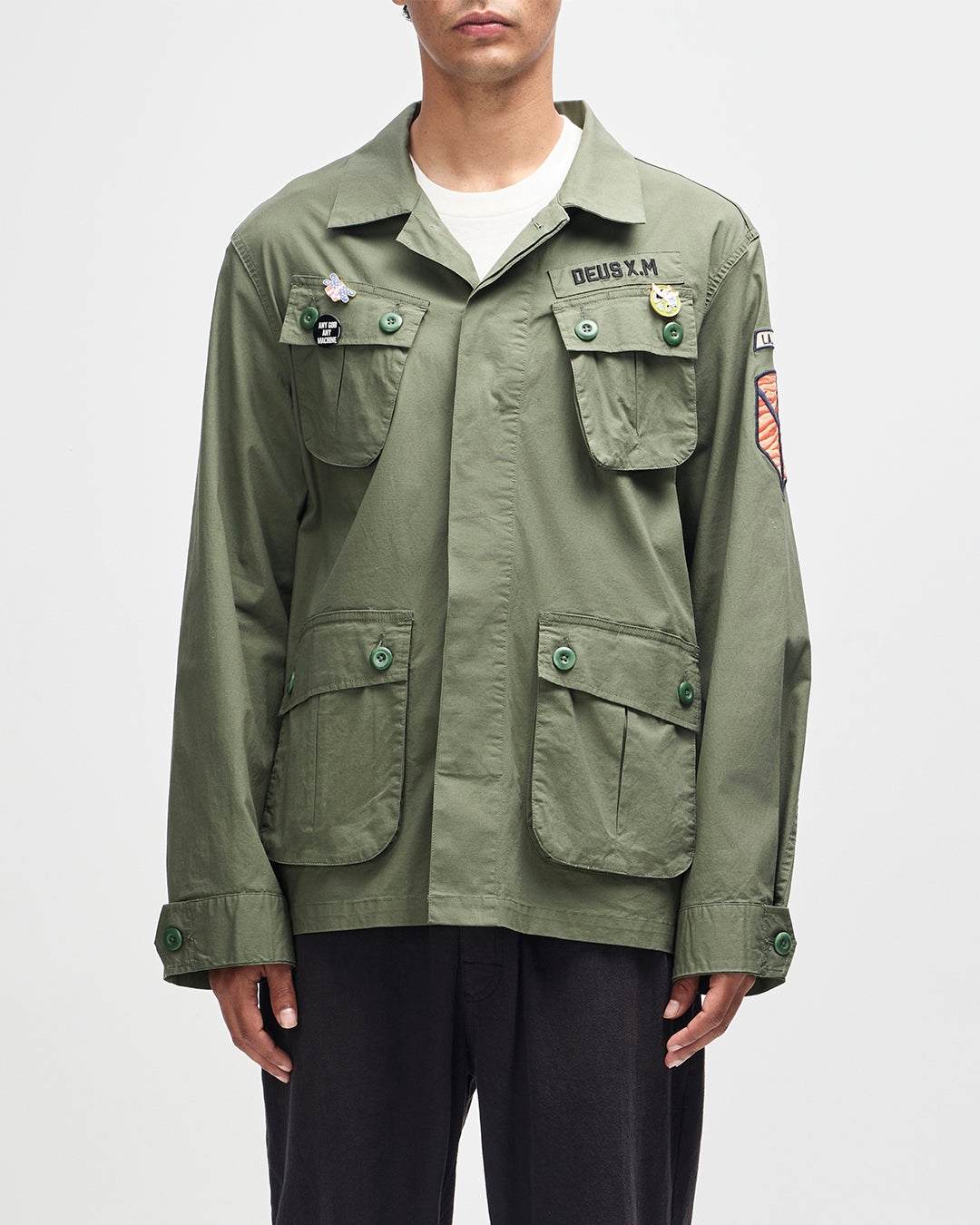 Camicia Deus ex machina over verde