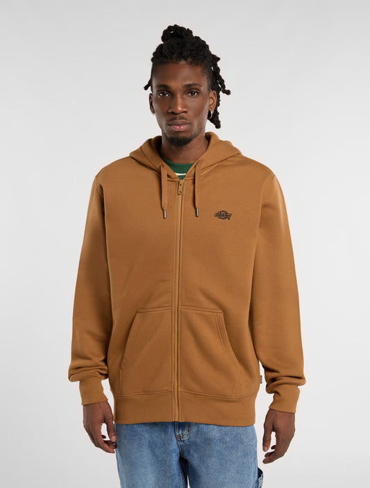 Felpa Summerdale full zip con cappuccio marrone