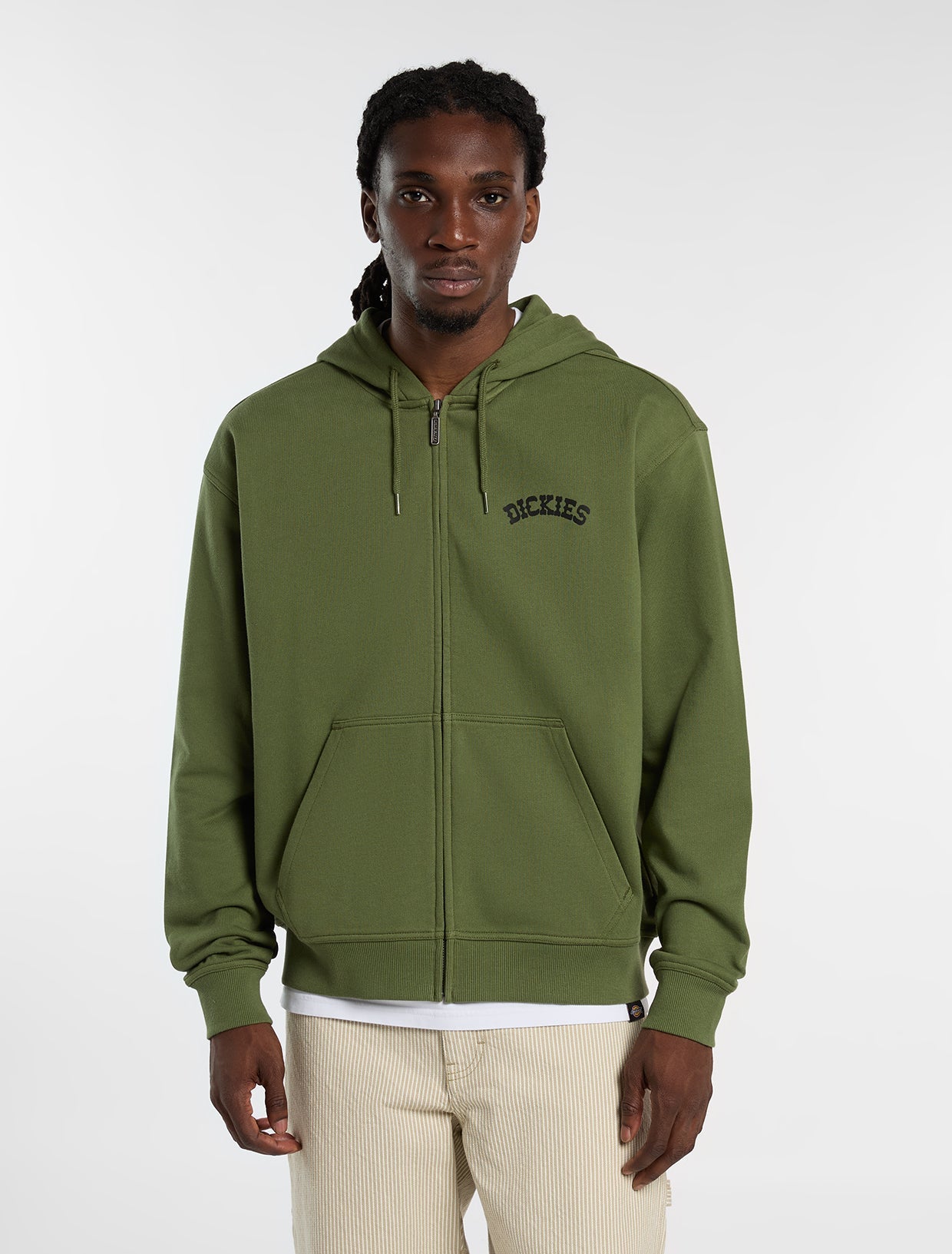 Felpa Bettsville con cappuccio full zip verde