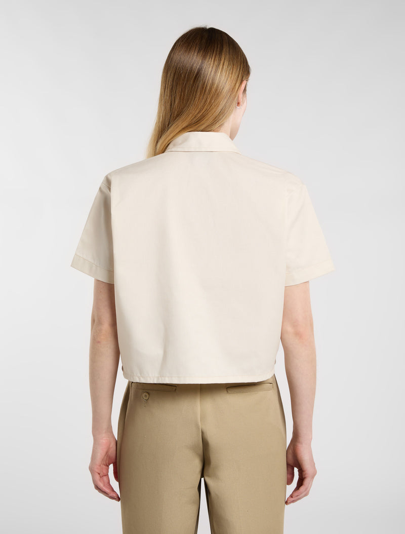 Camicia da lavoro crop crema