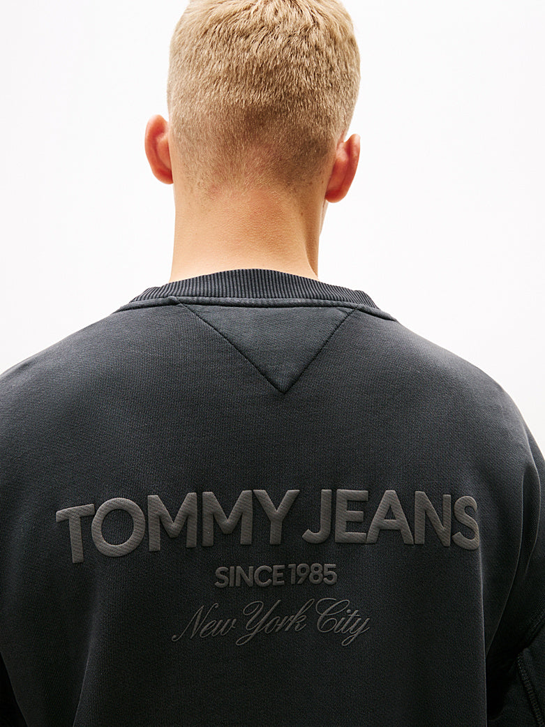Felpa Tommy jeans girocollo nero