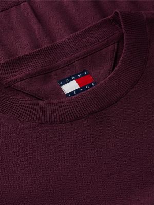 Maglioncino Tommy Jeans in cotone bordeaux