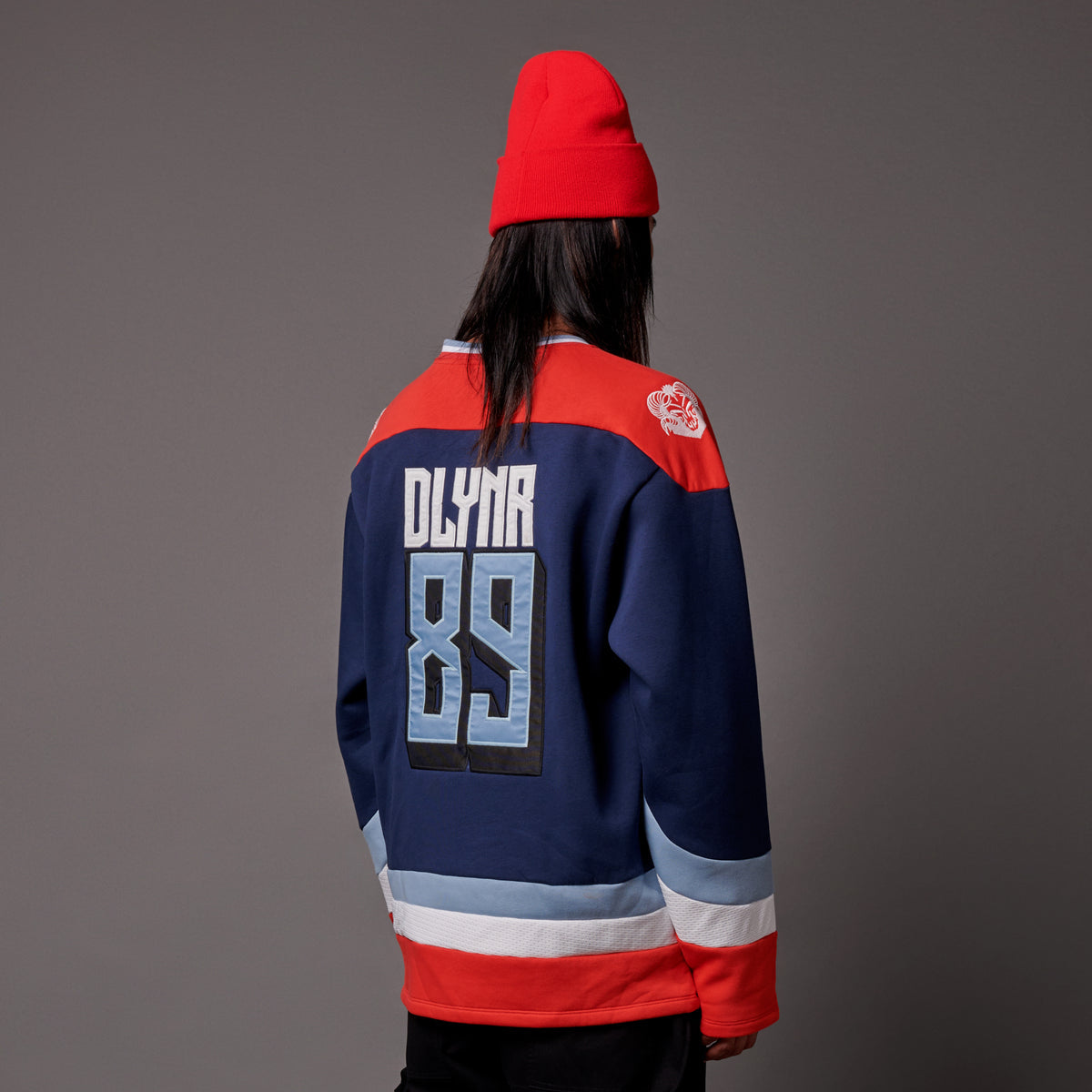 Felpa Goat Hockey girocollo blu
