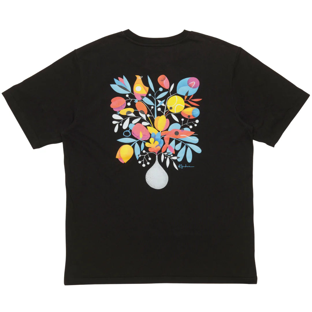 T-Shirt Flores nero