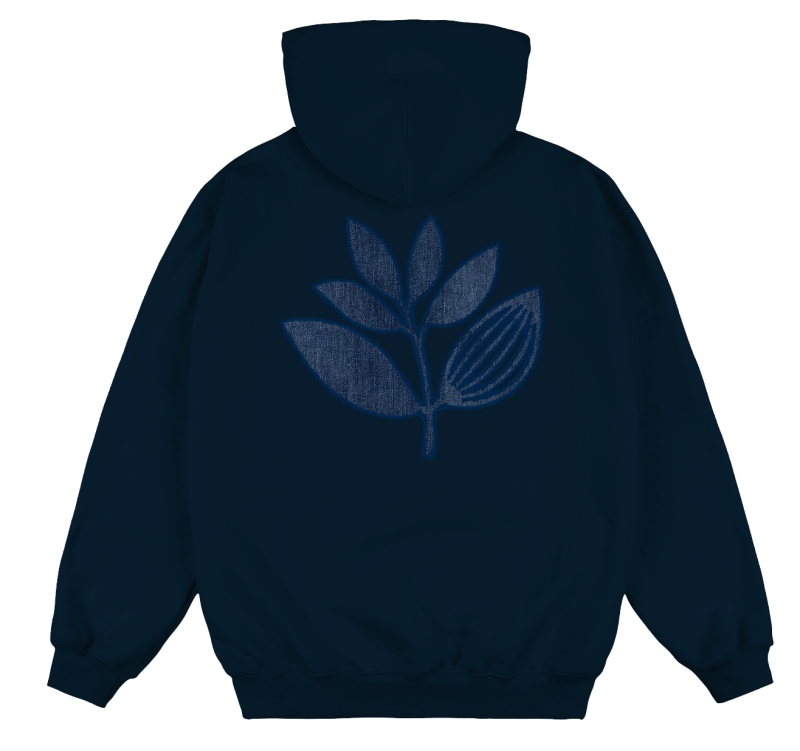 Felpa Denim plant con cappuccio blu