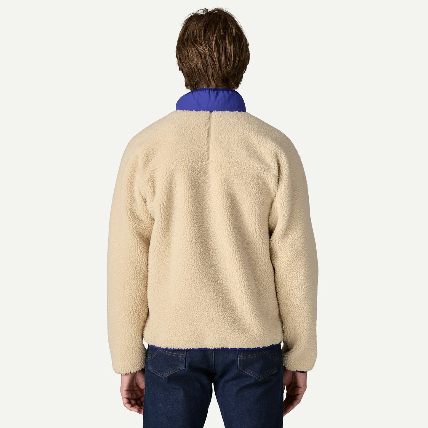 Giacca Classic retro full zip panna/blu
