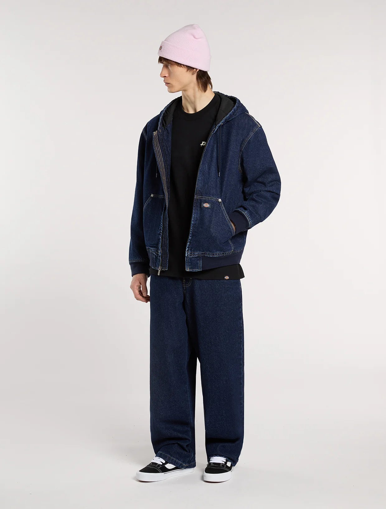 Giacca Hilham con cappuccio in denim scuro