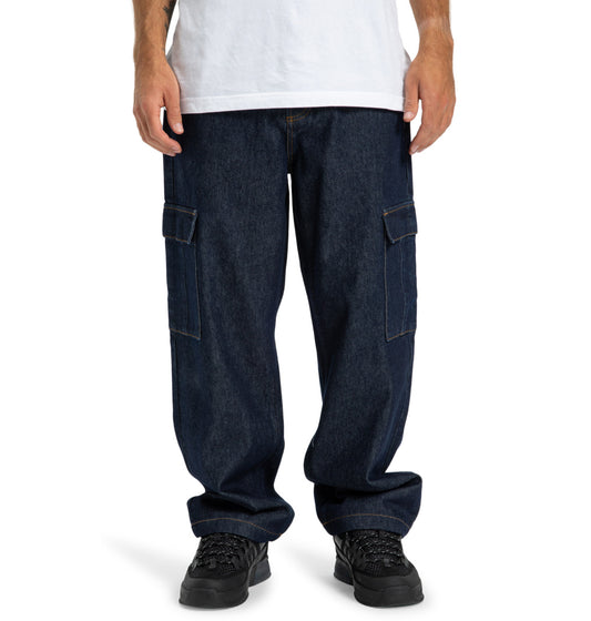 Jeans baggy cargo denim scuro