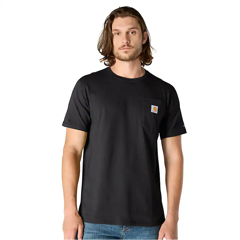 T-Shirt Force relaxed fit con taschino nero
