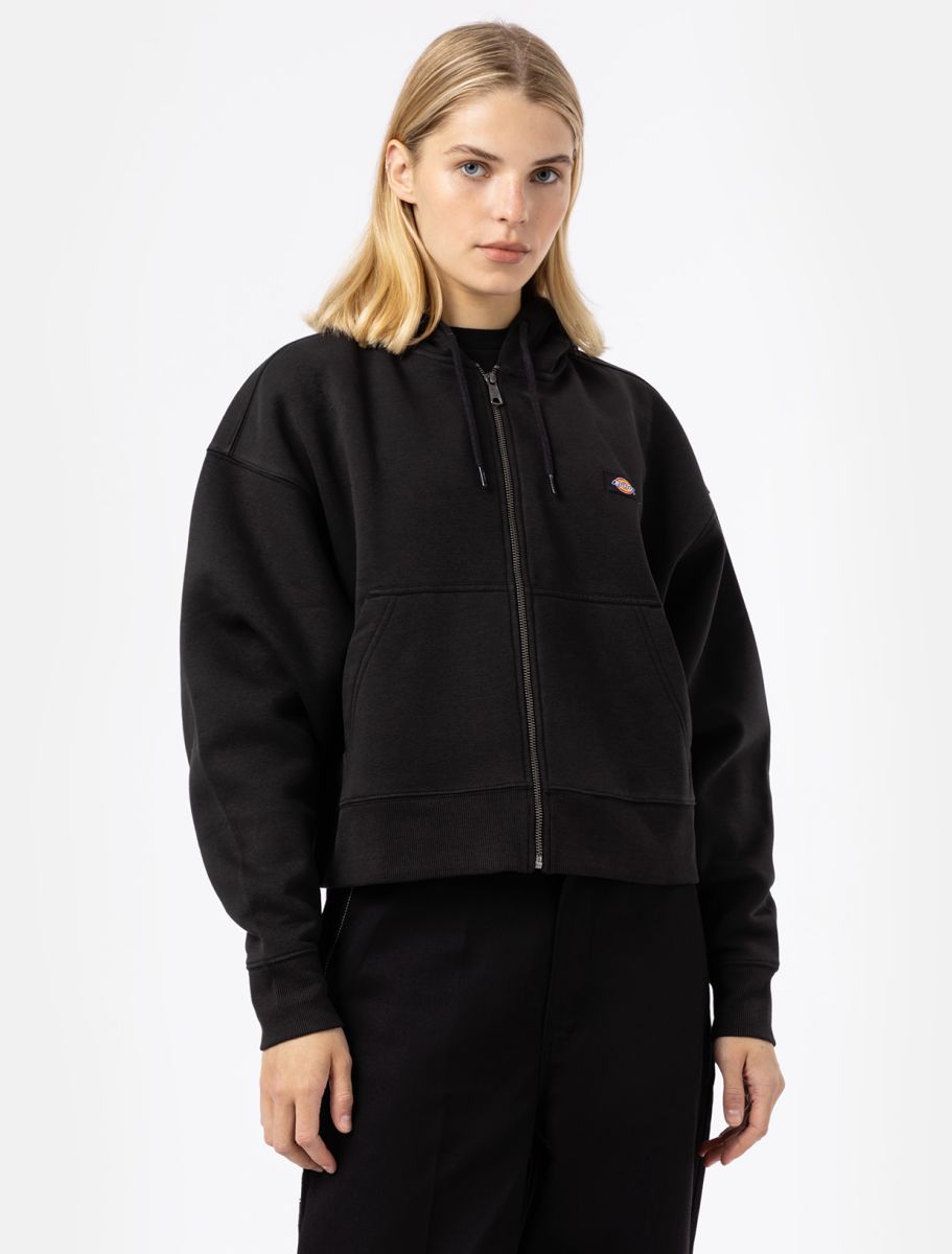 Felpa Oakport full zip con cappuccio nero