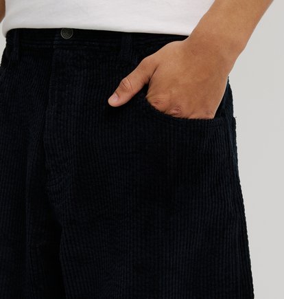 Pantalone barrel in velluto nero