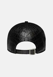 Cappellino 9FORTY coccodrillo in pelle nero