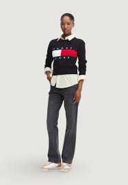 Maglioncino Tommy Jeans crop nero