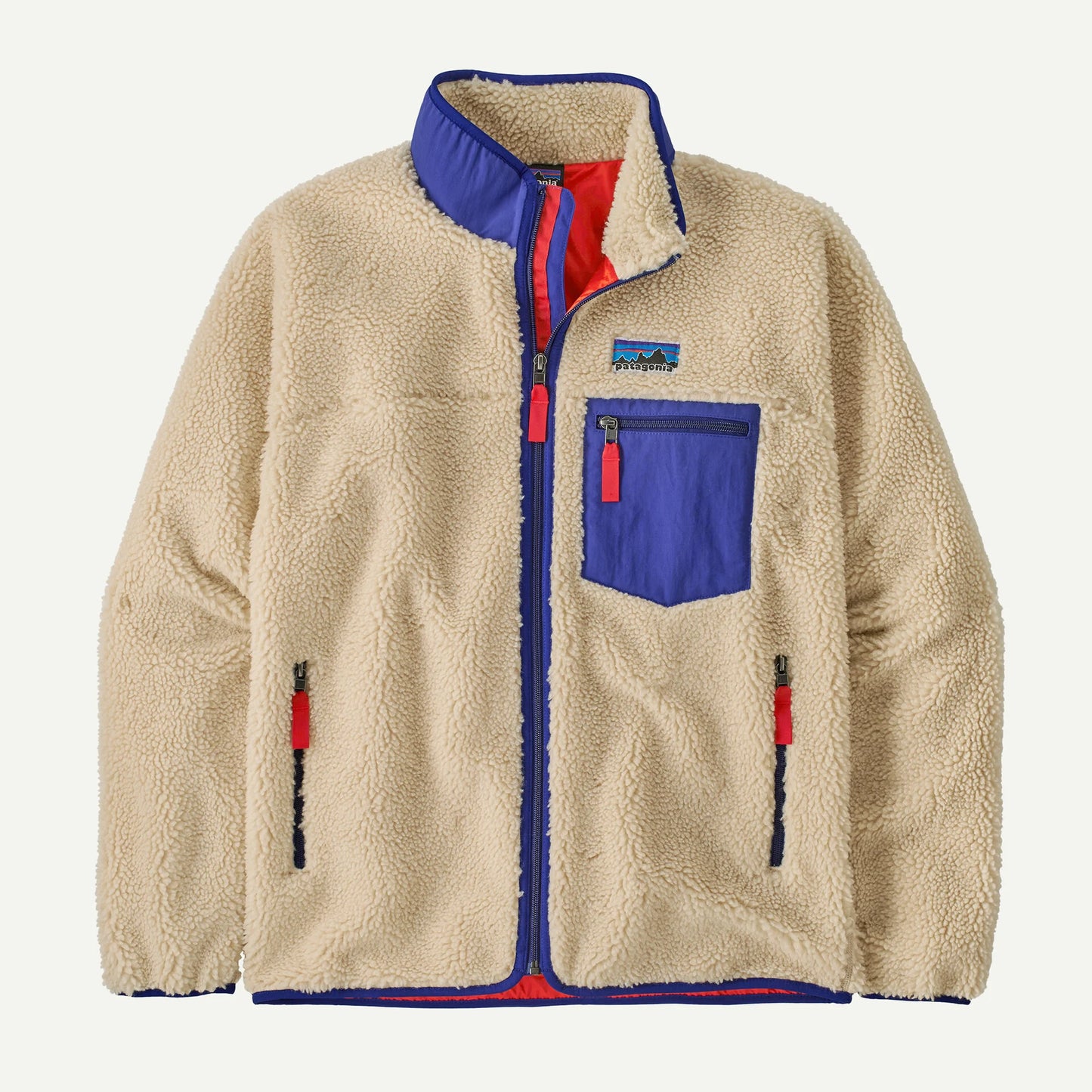 Giacca Classic retro full zip panna/blu