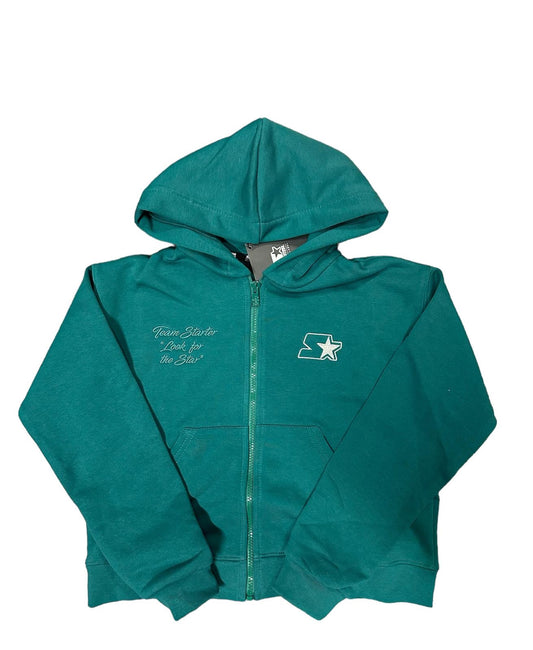 Felpa Starter full zip con cappuccio verde - 8/16 ANNI