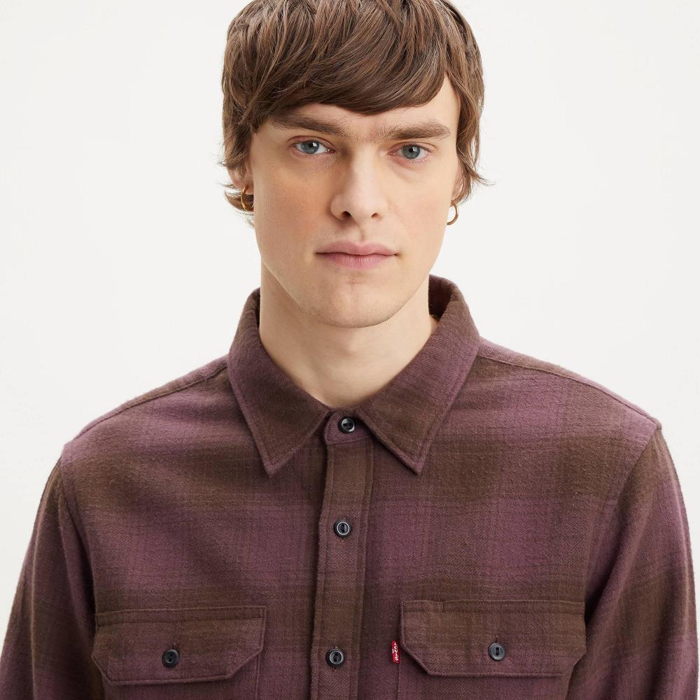 Camicia Jackson Worker in flanella bordeaux