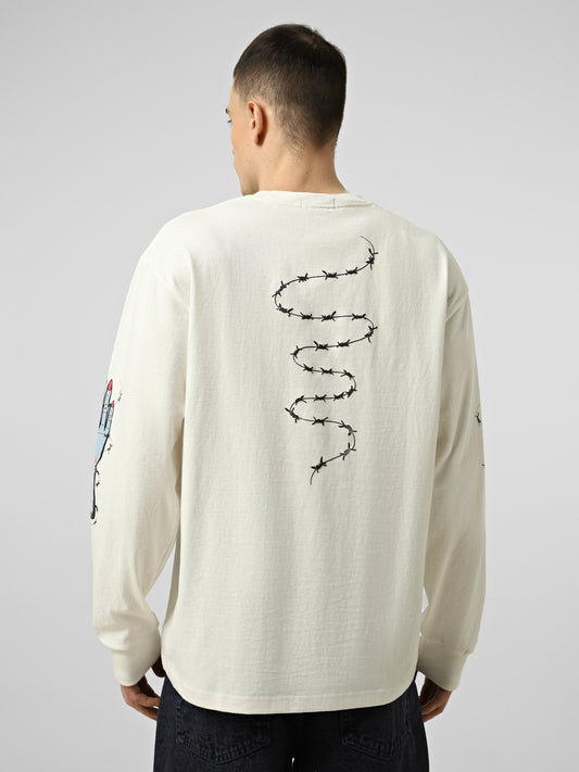 T-Shirt Dayana zombie manica lunga bianco