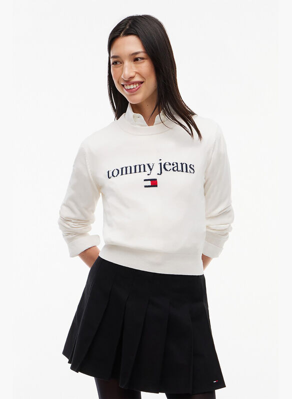 Maglioncino Tommy Jeans in cotone crema