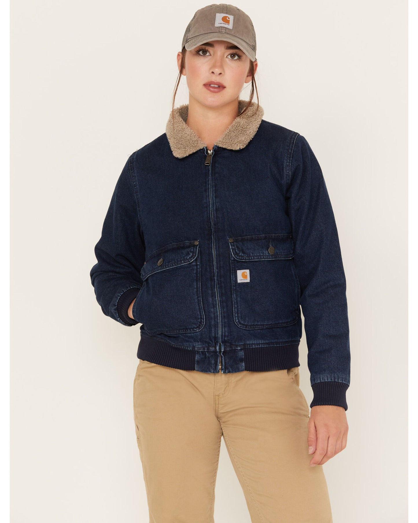 Giacca Denim Sherpa full zip donna