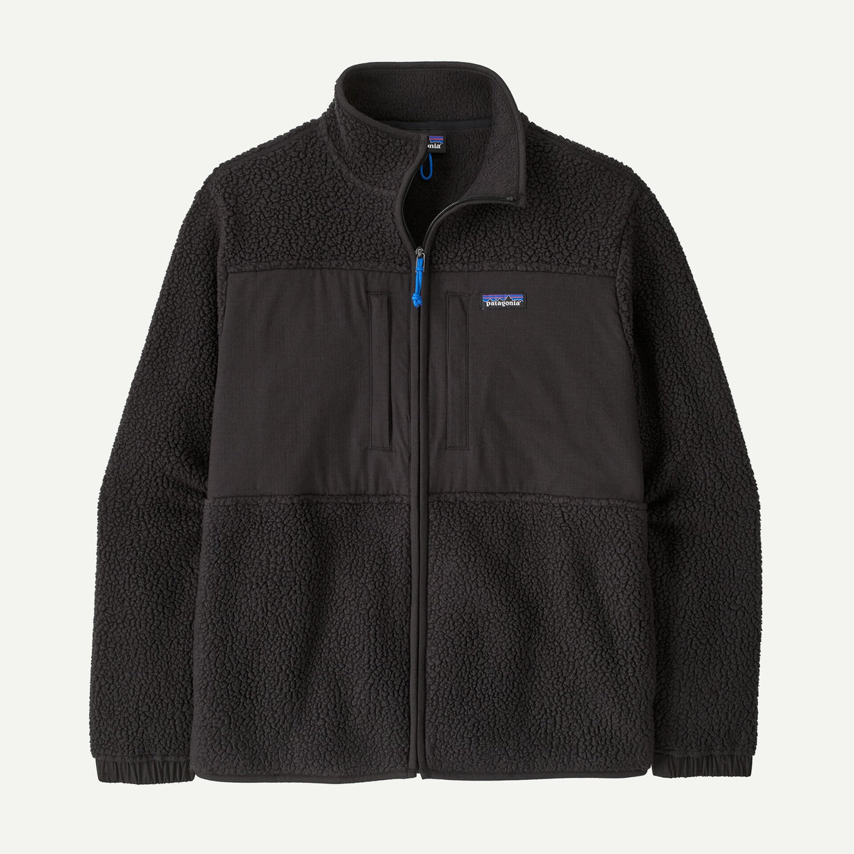 Giacca Retro in pile full zip nero