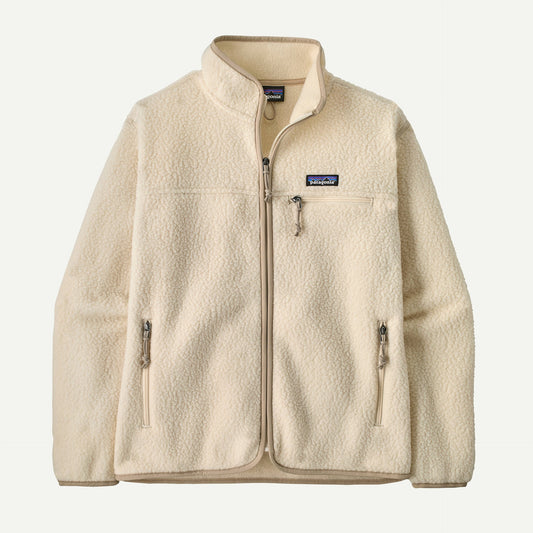 Giacca Retro in pile full zip panna