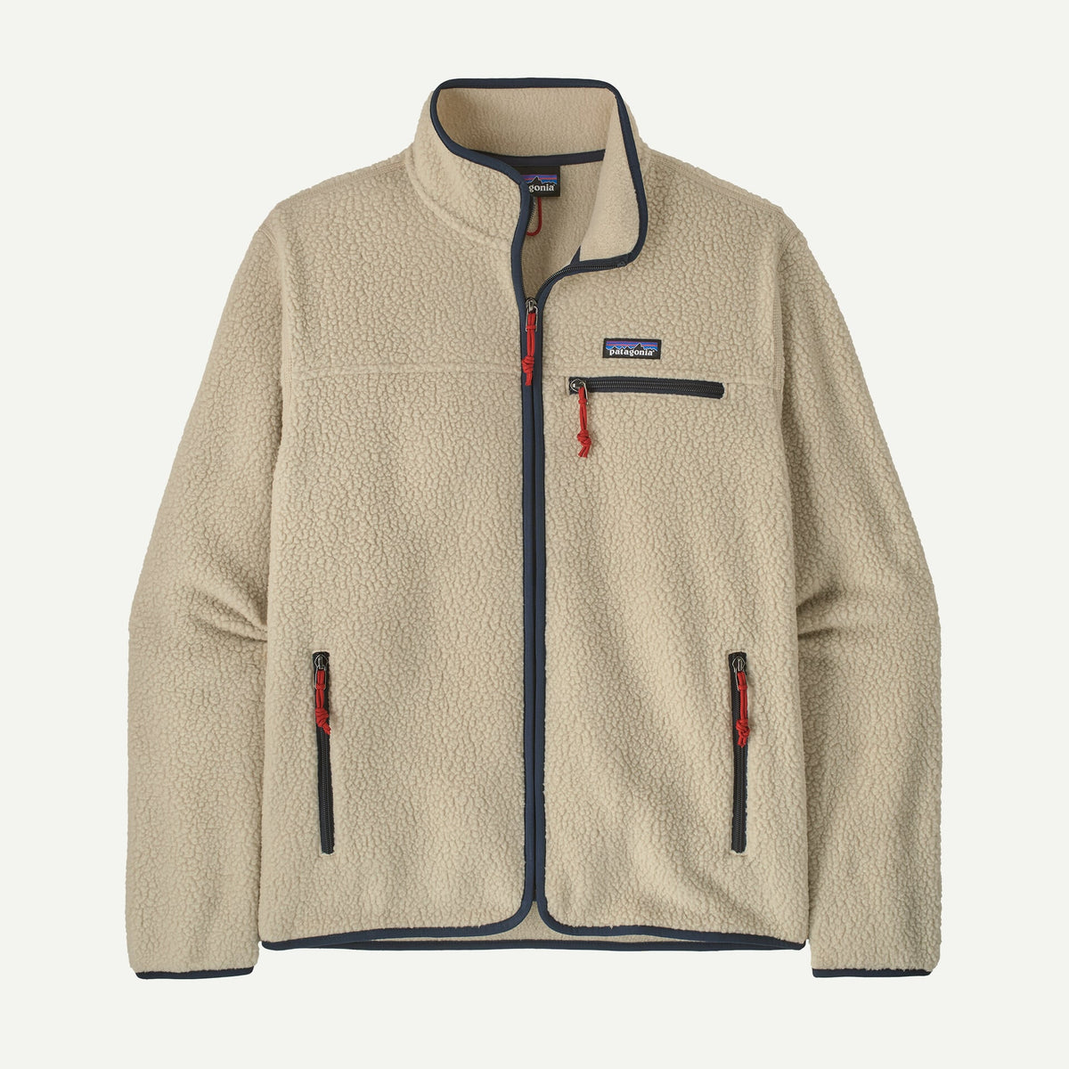 Giacca Retro in pile full zip panna