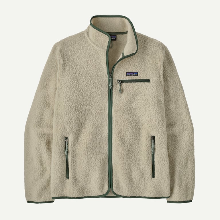 Giacca Retro in pile full zip panna