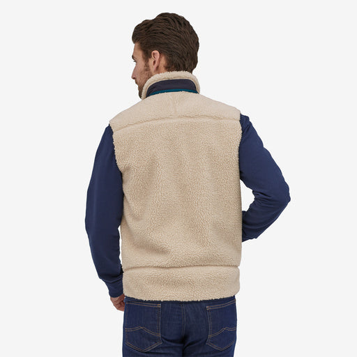 Gilet Classic in pile bianco/blu