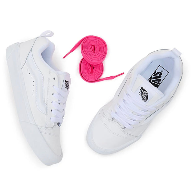 Vans Knu Skool bianco + laccio fucsia