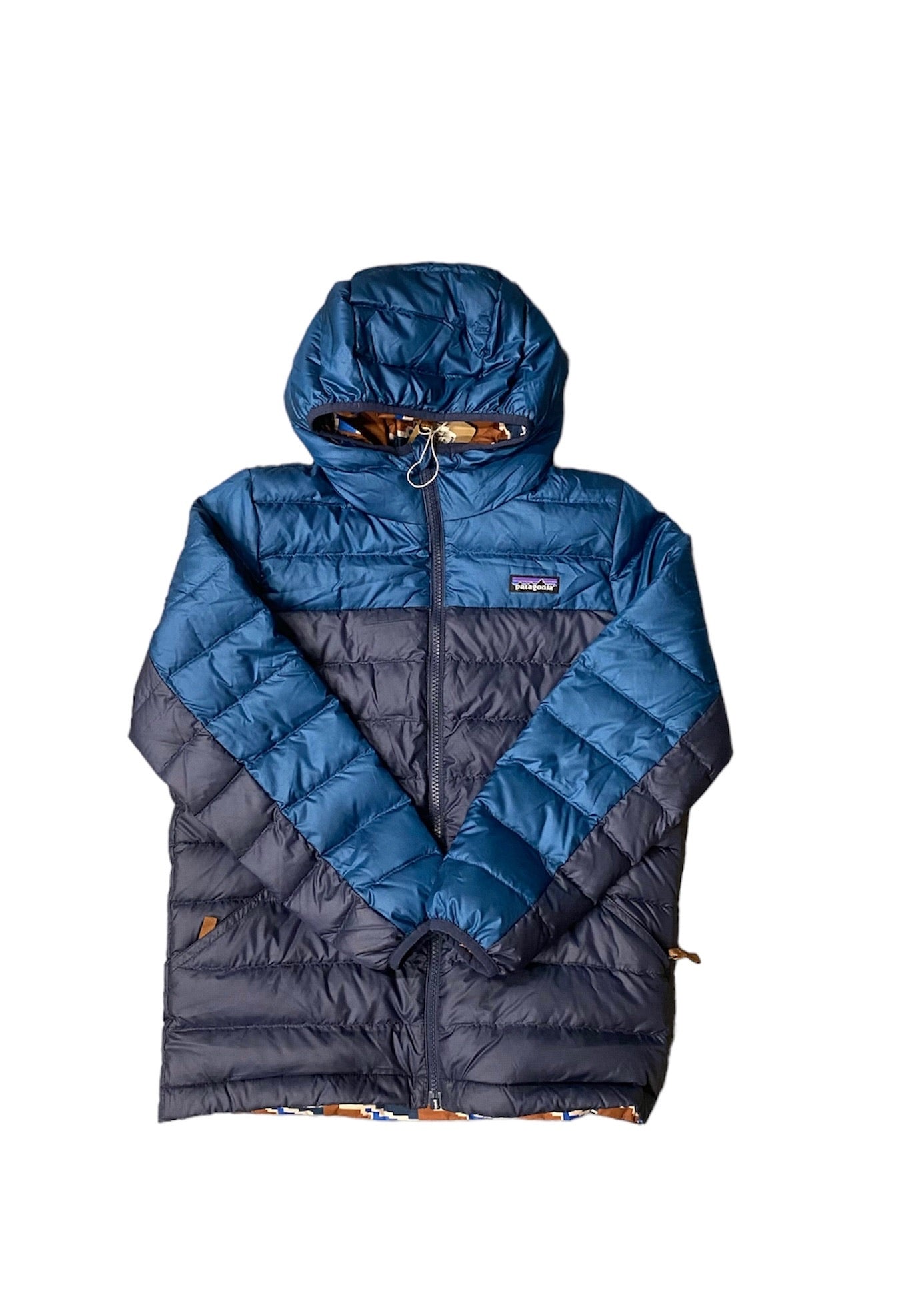 Giacca Patagonia reversibile con cappuccio blu - 2/10 ANNI