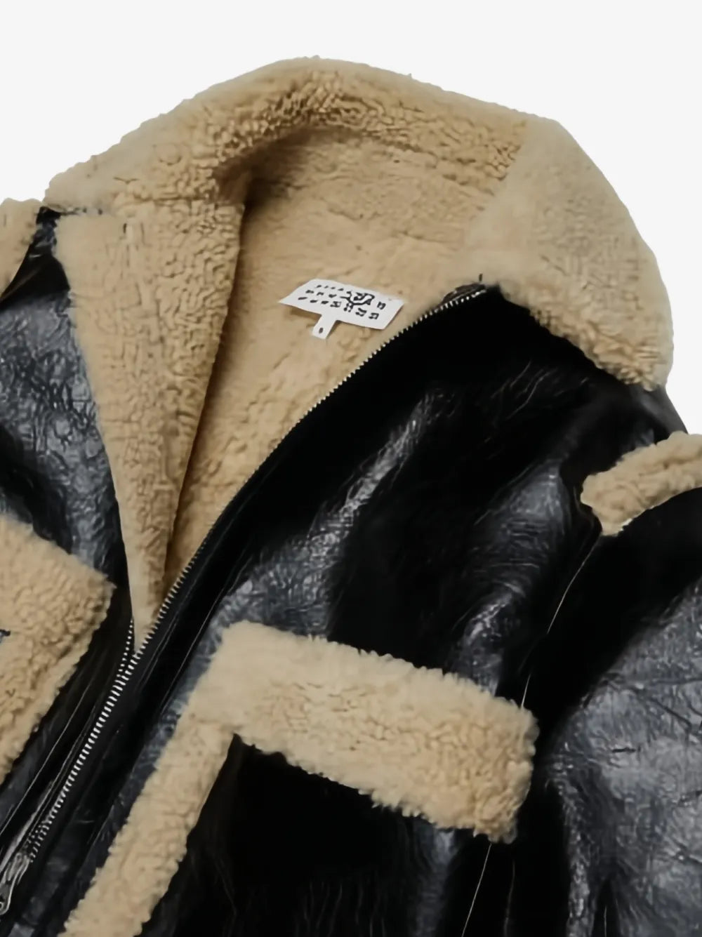 Giacca Maison Margiela in pelle con pelliccia - 12/16 ANNI