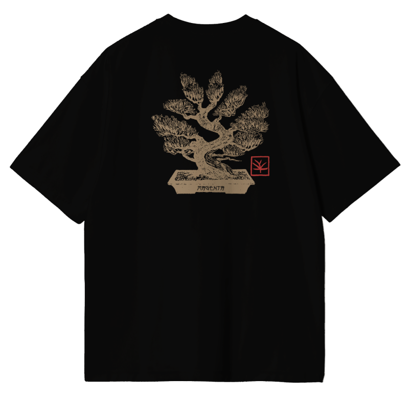 T-shirt Bonsai nero