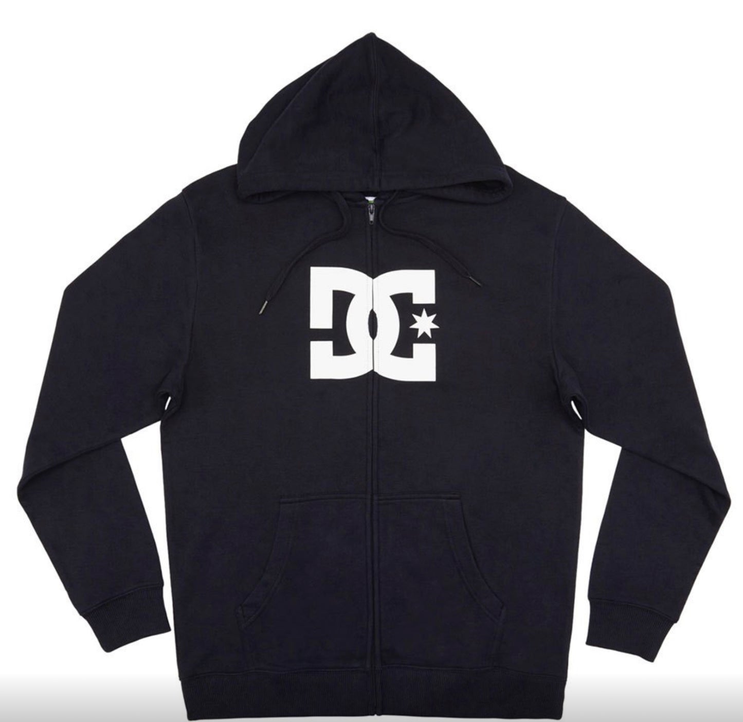 Felpa DC full zip con cappuccio nero