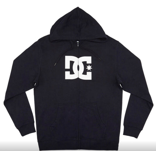 Felpa DC full zip con cappuccio nero