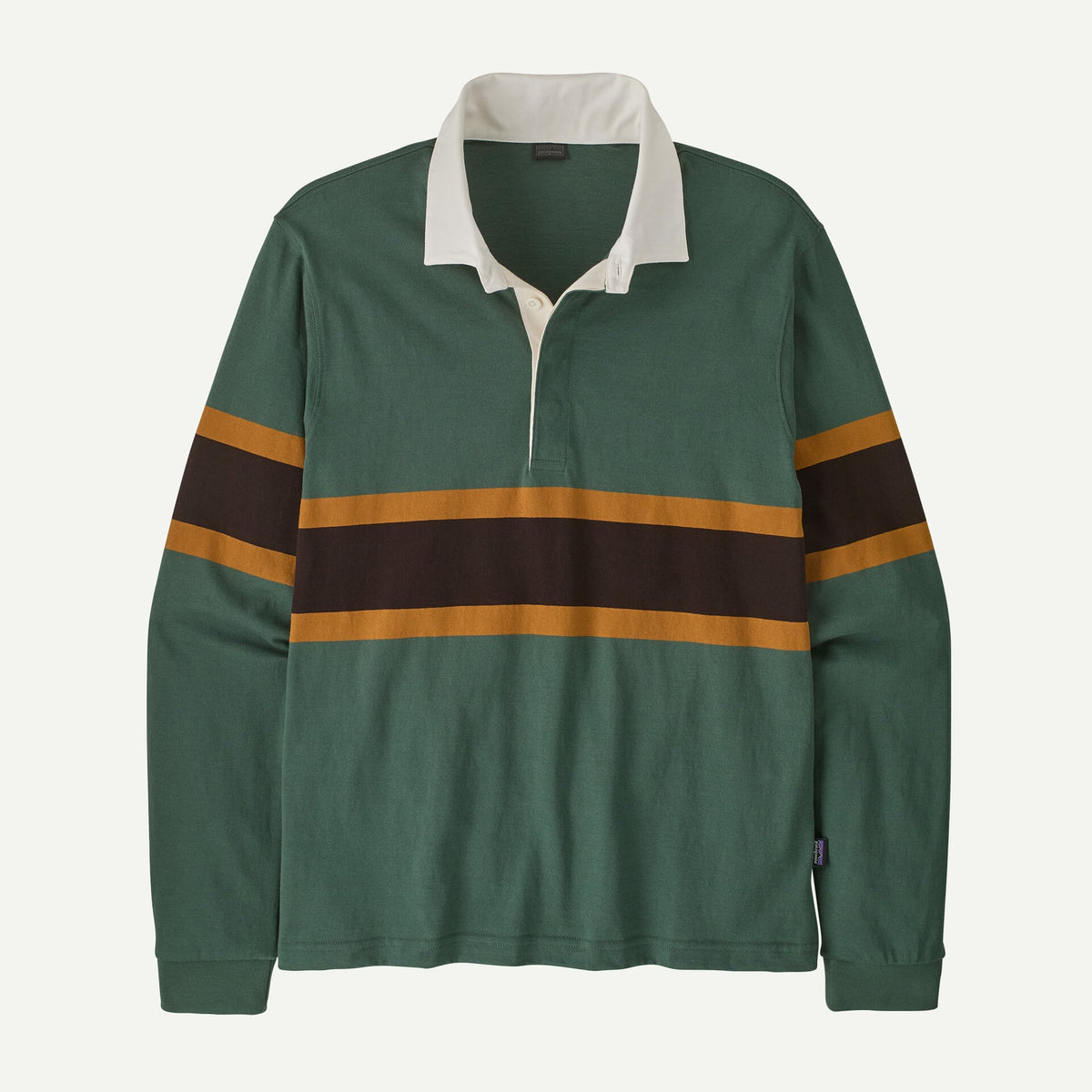 Polo Rugby Patagonia verde marrone giallo