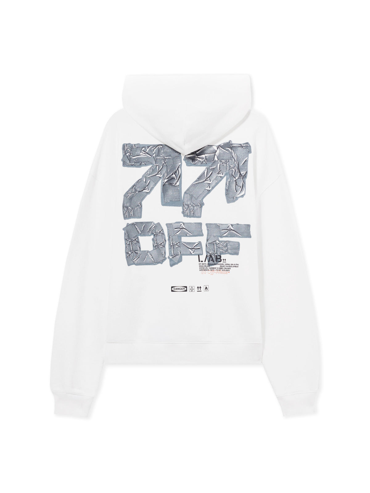 Felpa OFF-WHITE con cappuccio bianco - 8/16 ANNI
