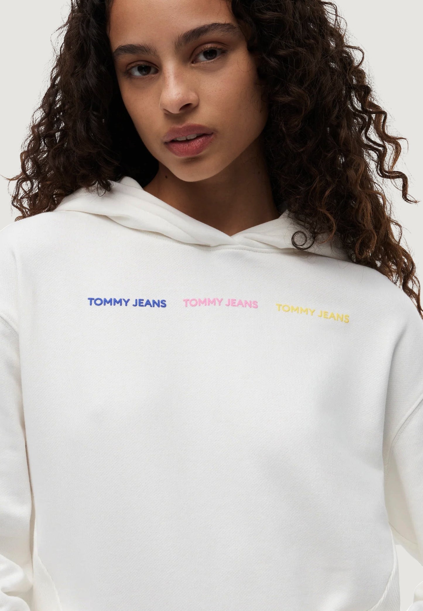 Felpa Tommy jeans con cappuccio bianco