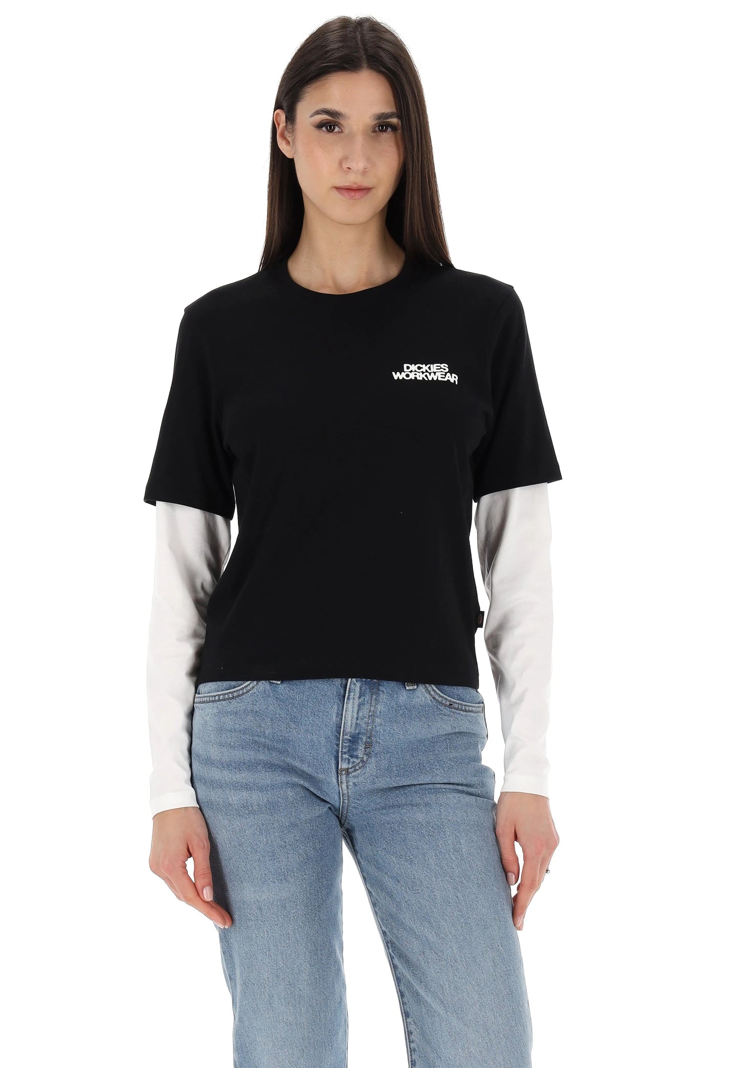 T-shirt Torrey manica lunga e corta nero/bianco