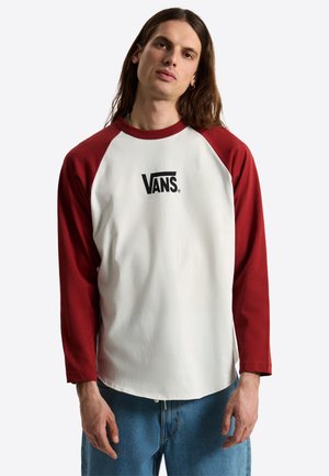 T-shirt Vans a manica lunga bianco bordeaux