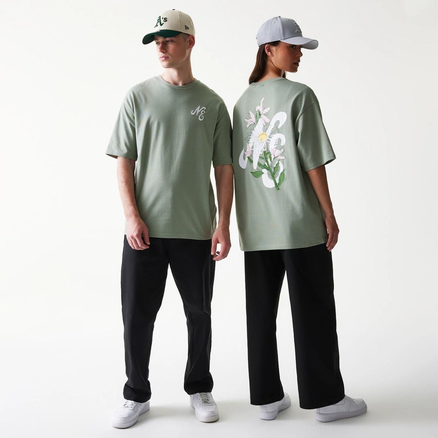 T-Shirt Floral verde