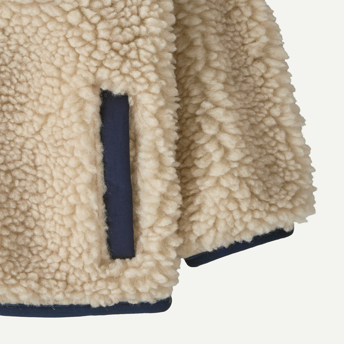 Giacca Retro in pile con cappuccio panna e blu - 2/5 ANNI