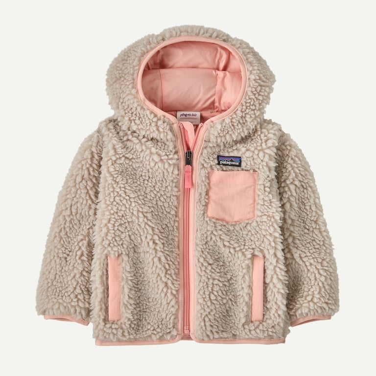 Giacca Retro in pile con cappuccio panna e rosa - 2/5 ANNI