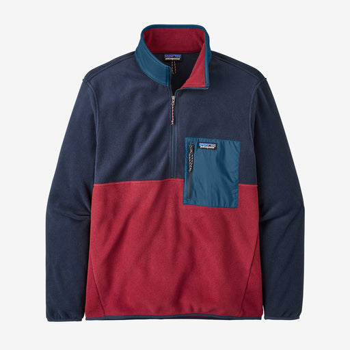 Felpa in pile Microdini Patagonia blu/rosso