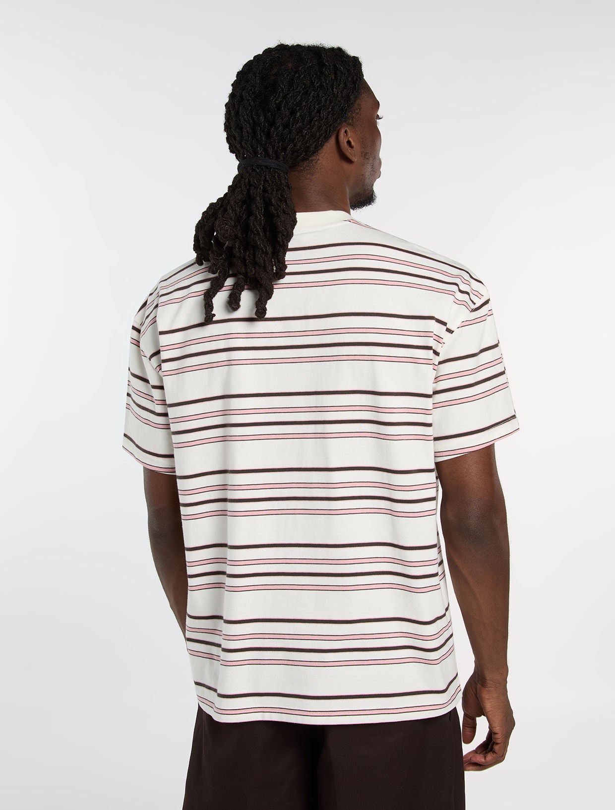T-Shirt East liberty a righe bianco rosa