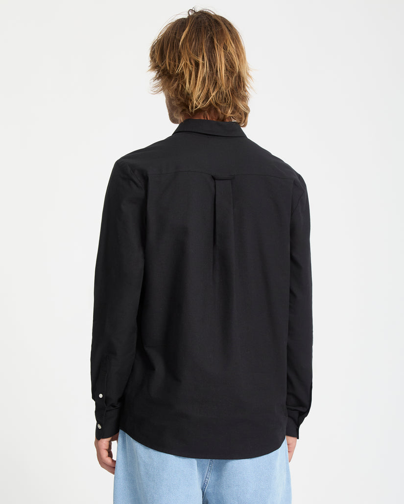 Camicia Veeco Oxford a manica lunga nero
